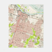 Vintage Karte von Savannah Georgia (1955) Fleecedecke (Vorderseite)