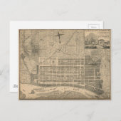 Vintage Karte von Savannah Georgia 19. Jahrhundert (Vorne/Hinten)