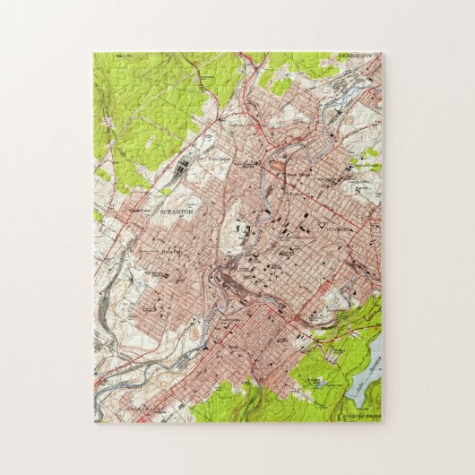 Vintage Karte von Scranton Pennsylvania (1947) Puzzle (Vertikal)
