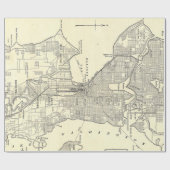 Vintage Karte von Seattle (1914) Geschenkpapier (Flach)