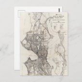 Vintage Karte von Seattle Washington (Vorne/Hinten)