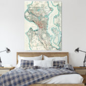 Vintage Karte von Seattle Washington (1911) Leinwanddruck (Insitu (Schlafzimmer))