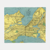 Vintage Karte von Seattle Washington (1914) Fleecedecke (Vorderseite (Horizontal))