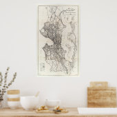 Vintage Karte von Seattle Washington Poster (Küche)