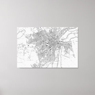 Vintage Karte von Sheffield England (1823) Leinwanddruck