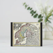 Vintage Karte von Skandinavien, Norwegen, Schweden (Stehend Vorderseite)