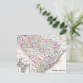 Vintage Karte von South Carolina (1855) (Stehend Vorderseite)