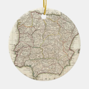 Vintage Karte von Spanien (1775) Keramikornament