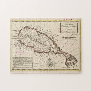 Vintage Karte von St. Kitts (1732) Puzzle