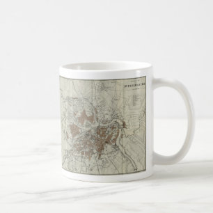 Vintage Karte von St Petersburg (1893) Kaffeetasse