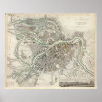 Vintage Karte von St. Petersburg Russland (1834)