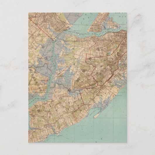Vintage Karte von Staten Island (1891) (Vorderseite)