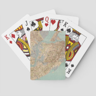 Vintage Karte von Staten Island (1891) Spielkarten