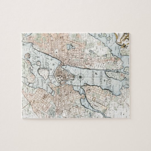Vintage Karte von Stockholm (1733) Puzzle (Horizontal)