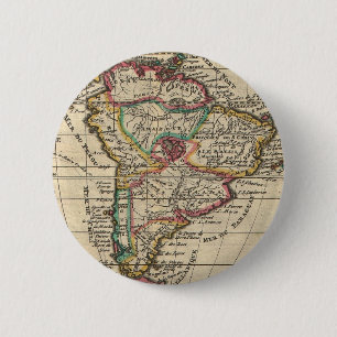 Vintage Karte von Südamerika (1747) Button