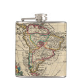 Vintage Karte von Südamerika (1747) Flachmann (Vorderseite)