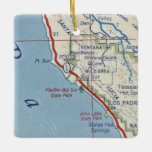 Vintage Karte von Sur CA Keramikornament<br><div class="desc">Big Sur Kalifornien Weihnachtsschmuck mit Vintagen Roadmap von 1955.</div>