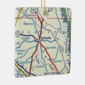 Vintage Karte von Sylvania Georgia Keramikornament (Rechts)