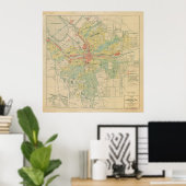 Vintage Karte von Syracuse NY (1918) Poster (Heimbüro)