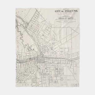 Vintage Karte von Syrakus New York (1873) Fleecedecke