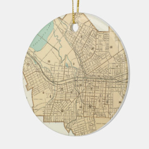 Vintage Karte von Syrakus New York (1895) Keramikornament