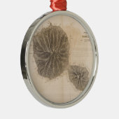 Vintage Karte von Tahiti (1845) Silbernes Ornament (Rechts)