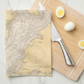 Vintage Karte von Tampa Bay Florida Geschirrtuch (Viertel Falte)