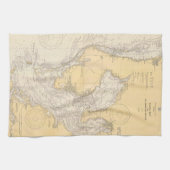 Vintage Karte von Tampa Bay Florida Geschirrtuch (Horizontal)