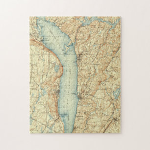 Vintage-Karte von Tarrytown NY & Hudson River Puzzle