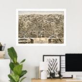 Vintage Karte von Taunton, Messe von 1875 Poster (Heimbüro)