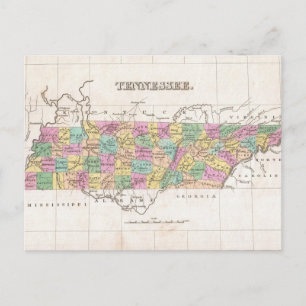 Vintage Karte von Tennessee (1827)