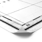 Vintage Karte von Tennessee (1827) BW Poster (Ecke)