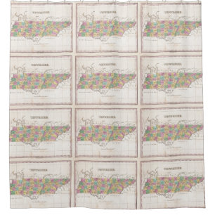Vintage Karte von Tennessee (1827) Duschvorhang