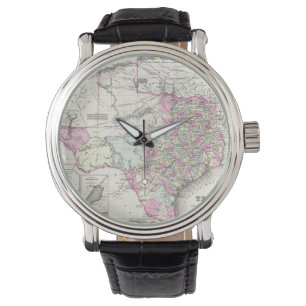Vintage Karte von Texas (1855) Armbanduhr