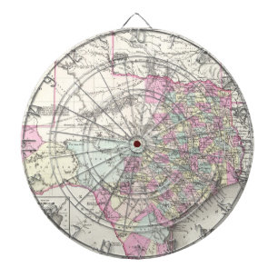 Vintage Karte von Texas (1855) Dartscheibe