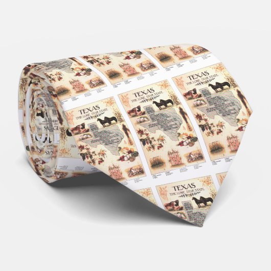 Vintage Karte von Texas (1912) Krawatte (Gerollt)
