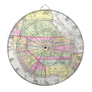 Vintage Karte von The Western United Staaten (1853 Dartscheibe