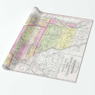 Vintage Karte von The Western United Staaten (1853 Geschenkpapier