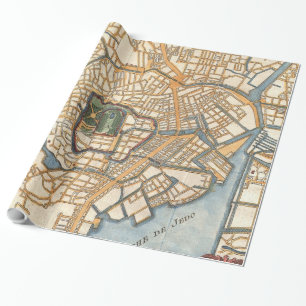 Vintage Karte von Tokyo Japan (1752) Geschenkpapier