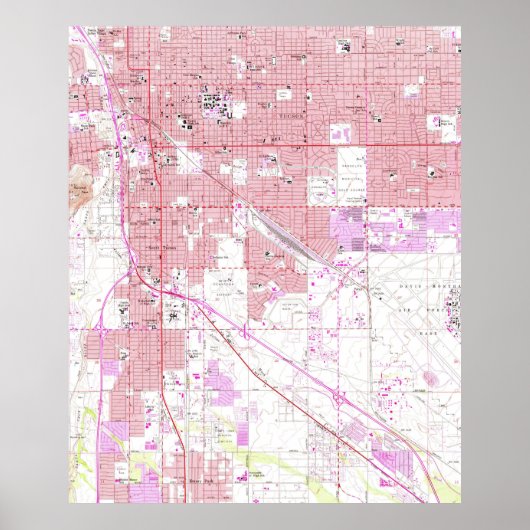 Vintage Karte von Tucson Arizona (1957) Poster (Vorne)