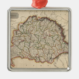 Vintage Karte von Ungarn (1817) Ornament Aus Metall