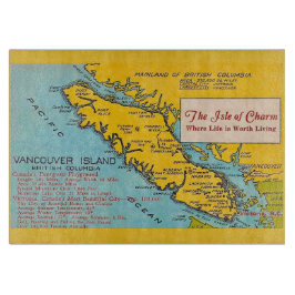 Vintage Karte von Vancouver Island Schneidebrett