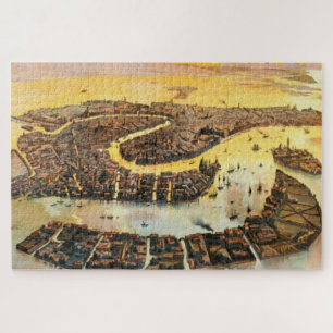 Vintage Karte von Venedig Italien (1891) Puzzle