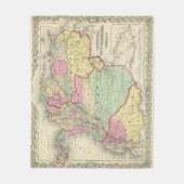 Vintage Karte von Venezuela, Ecuador, Kolumbien Fleecedecke (Vorderseite)