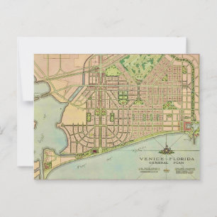 Vintage Karte von Venice Florida