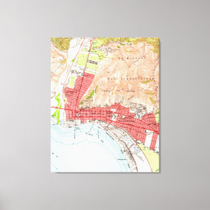 Vintage Karte von Ventura Kalifornien (1951) Leinwanddruck