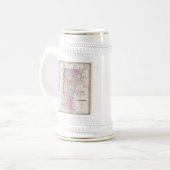 Vintage Karte von Vermont (1855) Bierglas (Vorderseite Links)