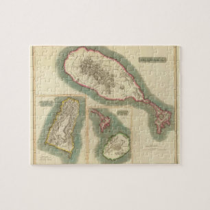 Vintage Karte von verschiedenen Inseln der Puzzle