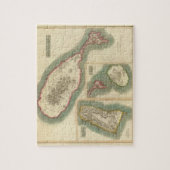 Vintage Karte von verschiedenen Inseln der Puzzle (Vertikal)