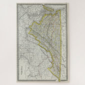 Vintage Karte von Virginia (1889) Puzzle (Vertikal)